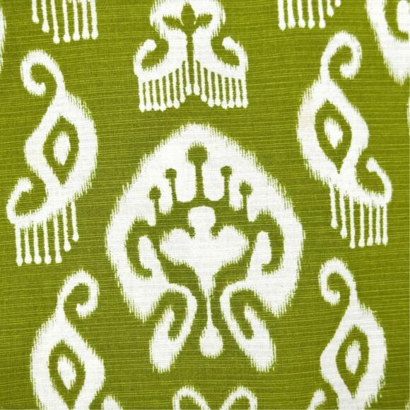 Gymboree 6-12 Month Chartreuse Green & White Ikat Print Cotton Jumper Dress - Picture 3 of 5